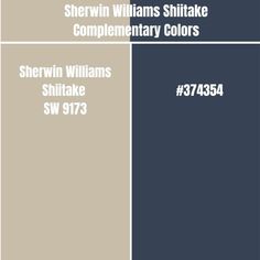 the color scheme for sherylin williams shiltake complementary colors, including blue and gray