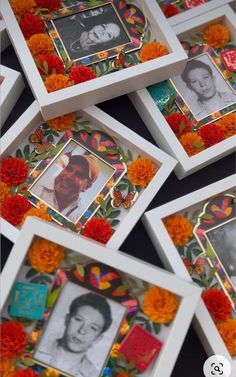 Dia De Los Muertos Party Ideas, Day Of The Dead Diy, Day Of The Dead Party, Diy Shadow Box, Mexican Home Decor, Mexican Crafts, Flower Shadow Box, Frame Crafts