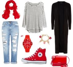 How To Style Red Converse, Red Chucks Outfit, Outfits With Red Converse, Chucks Outfit, Ootd Casual Chic, Red Converse Outfit, Look Cardigan, Hijab Stile, Converse Style Women