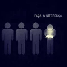 a group of people standing in the dark with a light shining on them and text that reads faca a diferenciaa