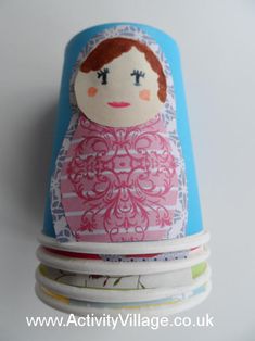 a stack of three nesting dolls sitting on top of each other