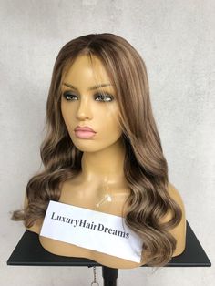 Welcome to my "LuxuryHairDreams" Shop Brown Balayage Human Hair Wig | 13x4 Lace Front Wig | Layered Wig with Bangs | Blonde Highlights | Human Hair Fringe Wig For White Women This stunning piece is designed for anyone seeking a natural yet glamorous style, providing you with the ultimate solution for a fresh, effortlessly chic look. Whether you're heading to work, a social event, or just looking for an easy yet gorgeous hairstyle, this wig ensures you always look your best.  Meticulously crafted Hair Brown Highlights, Layered Wig With Bangs, Soft Blonde Highlights, Wig For White Women, Fringe Wig, Brown To Blonde Balayage, Hair Fringe, Layered Wig, Blonde Balayage Highlights