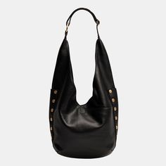 An updated version of everyone's favorite hobo bag has entered the chat; meet our updated Tom. With a zippered main compartment and adjustable strap, this shoulder bag still resembles the original, with pockets galore and a slouchy nature, making it extra roomy and the ultimate catch all bag. Featuring the Hammitt signature combo of black leather, brushed gold hardware and a red zipper pull. Crafted with soft black pebbled leather Brushed gold hardware, functionality guaranteed for life Red cott Brushed Gold Hardware, Wallet Bag, Black Tote Bag, Ladies Boutique, Soft Black, Leather Tote Bag, Hobo Bag, Vintage Tags, Pebbled Leather