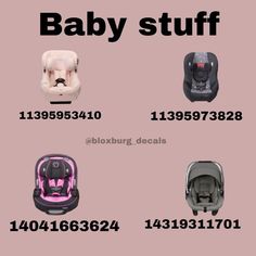 the baby stuff is in different colors and sizes