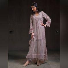 Brand New With Tags. Ammara Khan Lavender Kaftan. Medium Size Shirt, Slip And Pants Elegant Designer Kaftan With Sheer Dupatta, Bohemian Floor-length Kurta With Sheer Dupatta, Elegant Floor-length Kurta For Spring, Elegant Lavender Saree Set, Elegant Long Dress With Cutdana, Elegant Lavender Dress For Festive Occasions, Elegant Lavender Sets For Festive Occasions, Elegant Lavender Festive Sets, Elegant Festive Lavender Sets