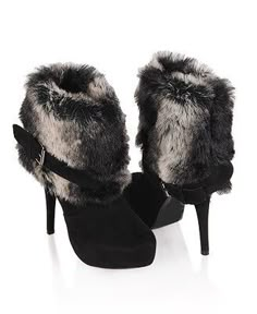 Fur Boots Heels, Hipster Chic, Grunge Accessories, Fur Ankle Boots, Fancy Shoes, Cute Heels, Swag Shoes, Fur Boots, Shoe Obsession