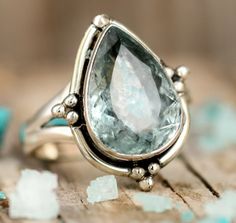 Sterling Silver Rings Boho, Moonstone Ring Sterling Silver, Zierlicher Ring, Blue Stone Ring, Aquamarine Jewelry, Aquamarine Ring, Boho Design, Aquamarine Rings, Boho Ring