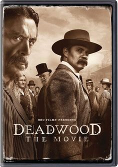 deadwood the movie on dvd with an image of two men in top hats and one man