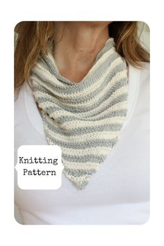 a woman wearing a knitted cowl with the words knitting pattern written below it