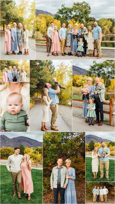 a collage of family photos taken in the fall