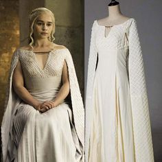 Daenerys Targaryen White Dress, Daenerys Targaryen Cosplay, Game Of Thrones Wedding, Game Of Thrones Outfits, Game Of Thrones Cosplay