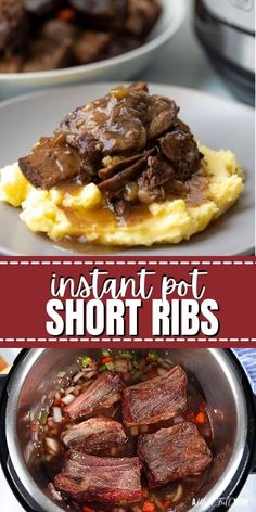 the instant pot short ribs recipe is ready to be eaten