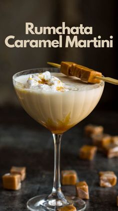 rumchata caramel martini with marshmallows on the side