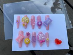 Candy Nails Etsy Nails With Candy Charms, Hairstyle Jura, Dance Moms Hairstyles, Lagertha Hair, Candy Charms, Candy Nails, Charms Candy