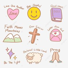 some cute stickers with different things on them