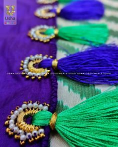 For Custom Outfits and Designs, Pls Call or DM on 9640044777 Saree Kuchulu, Tassels Designs, Embroidery Cards Pattern, Custom Outfits, Saree Blouse Neck Designs, Embroidery Cards