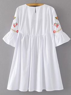 Flower Embroidery Dress, Dress Online Shopping, Roses Embroidery, Frock Fashion, Casual Wear Dress, Trendy Fashion Tops, Flowers Red, Trending Fashion Outfits, Stylish Dresses For Girls