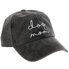 Size: Women's One Size Fits Most Color: Washed Gray & White Content: 100% Cotton Quantity: 1 Care: Spot Clean With Damp Cloth Or Sponge Show off your love for your puppies by sporting a Dog Mom Baseball Cap! This fabric baseball cap boasts a dark gray surface that appears slightly distressed, with gray stitching and a brass closure in the back. The words "Dog Mom" are embroidered across the front of the hat in charmingly minimal cursive. Rock tribute to all of your little fur babies by wearing this cute cap! Gray Letter Print Baseball Cap For Baseball Season, Gray Letter Print Baseball Cap, One Size Fits Most, Gray Baseball Cap With Letter Print, Gray Baseball Cap With Letter Print, One Size, Gray Baseball Cap With Letter Print And Curved Brim, Gray Letter Print Baseball Cap, Trendy Adjustable Gray Baseball Cap, Adjustable Gray Hat With Letter Print, Trendy Gray Baseball Cap One Size Fits Most