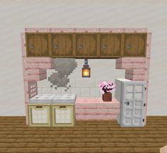 #minecraft #minecraftbuilding #build #building #cute #coquette #girly #pink #simple #easy #kitchen Minecraft Interior House Ideas, Cherry Blossom Kitchen Minecraft, Minecraft Building Ideas Kitchen, Cute Minecraft Kitchen, Cute Minecraft Builds Pink, Pink Minecraft Builds, Minecraft Decor Ideas Interior Design, Girly Minecraft Builds, Minecraft House Interior Ideas