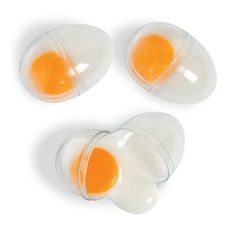 three eggs are shown in the shape of an egg