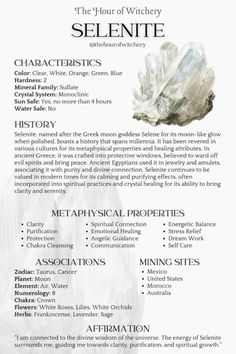 spiritual | crystals | selenite Hygge Witch, Selenite Crystal Meaning, Universe Knowledge, Selenite Properties, Gender Chart