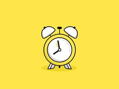 an alarm clock on a yellow background