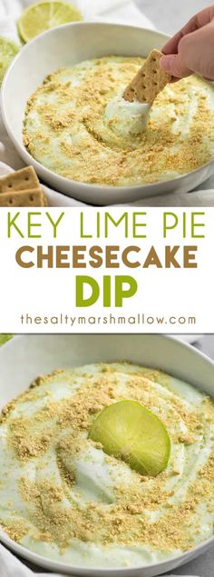 key lime pie cheesecake dip with graham crackers