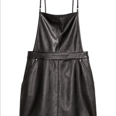 Pleather Mini Dress, Never Worn Leather Overall Dress, Leather Pinafore Dress, Leather Pinafore, Party Wear For Women, Dungaree Dress, Simple Fall Outfits, Leather Mini Dress, Faux Leather Dress, Strappy Dresses