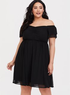 Black Chiffon Off Shoulder Skater Dress, DEEP BLACK Plus Size Skater Dress, Chiffon Wrap Dress, Convertible Maxi Dress, Knit Skater Dress, Cold Shoulder Maxi Dress, Knit Wrap Dress, Floral Skater Dress, Black Chiffon, Maxi Jersey Dress