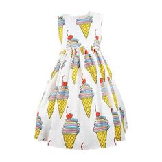 The cutest retro rainbow ice cream cones printedall over with cotton layers. Your mini will love to twirl in this | Lola + The Boys - Ice Cream Dream Dress, (White, Size 8Y)  |  Maisonette collects the best children’s products from around the world (unlike Zulily, Etsy, The Tot, Farfetch Kids, Childrensalon, Crate and Kids, Kohls, Wayfair, Buy Buy Baby, Nordstroms, Mini Boden, J.Crew Factory, or PotteryBarn Kids), creating a curated shopping experience for you. Think of us as your shortcut to fa Toddler Ice Cream, Pippa Dress, Summertime Dresses, Rainbow Ice Cream, Girls Cotton Dresses, Trendy Kids Outfits, Childrens Clothing Boutique, Ice Cream Cones, Retro Rainbow