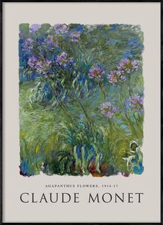 a painting of purple flowers in front of green grass and blue sky with the words galantus flowers, 1911 - 1917