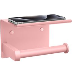 a pink phone holder on a white background