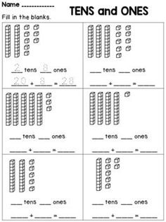 worksheet for the ten and ones