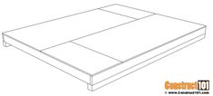 an outline drawing of a bed frame