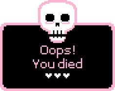 a pixel style skull with the words do you die?