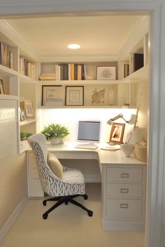 Small Office Ideas In Bedroom Spare Room Storage Box Room Office Bedroom, Small Office With Storage, Office In Closet Ideas, Office Ideas In Bedroom, Small Office Ideas In Bedroom, Mini Office Ideas, Box Room Office, Office Area In Bedroom, Small Office Ideas Home Spare Room