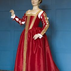 Red and Gold Renaisance Dress 1500s Italian Renaissance Gown - Etsy Fitted Red Medieval Dress With Historical Design, Elegant Red Medieval Dress With Historical Design, Traditional Red Medieval Dress With Historical Design, Red Medieval Dress With Historical Design, Medieval Red Dress With Historical Design, Renaisance Dress, History Dress, Spanish Princess, Morning Dress