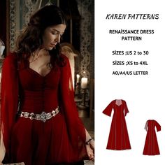 Renaissance victorian fantasy cosplay dress pattern Long Sleeve Maxi Flare Skirt Dress +,available as an instant download (pdf) sewing pattern bundle with a range of size options, including plus sizes ⭐US Sizes: 2, 4, 6, 8, 10, 12, 14, 16, 18, 20, 22, 24, 26, 28, 30 ⭐Standard Sizes: XS, S, M, L, XL, 2XL, 3XL, 4XL ⭐These patterns are suitable for A4, A0, and US Letter size papers. ⭐Once your payment is processed, you will automatically receive download links for the pattern files. Please note tha Elvish Dress, Princess Dress Patterns, Mccalls Patterns Dress, Medieval Cosplay, Flared Skirt Dress, Witch Cosplay, Dress Fairy, Witch Dress, Girl Princess Dress