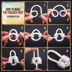 instructions for how to make the padlock knot