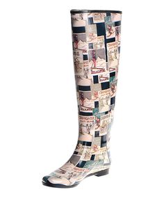 Love this Print Champion Knee-High Rain Boot by Henry Ferrera on #zulily! #zulilyfinds Flower Boots, Wellies Rain Boots, Postcard Printing, Rain Boot, Vintage Winter, Rubber Boots, Vintage Postcard, Glamping, Rubber Rain Boots