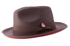 Brown Wide Brim Braided Pinch Fedora Hat with Red Bottom Dobbs Hats, Homburg Hat, Classy Hats, Popular Hats, Stacy Adams Shoes, Mens Fedora, Mens Hats Fashion, Fedora Hat Men, Front Braids