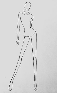 a black and white drawing of a female figure