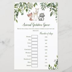 a wedding game with animals and leaves on it