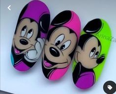 Disneyland Nails, Disney Nail Designs, Mickey Mouse Nails, Kids Clay, Wow Nails, Nail Art Techniques, Cartoon Photo, School Nails