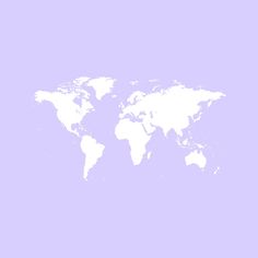 the world map is shown in white on a purple background