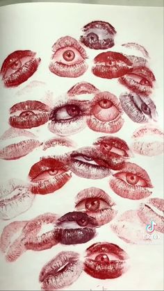 a drawing of many different types of lips