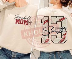 Personalized Baseball Mom Shirt, Faux Glitter Shirt, Custom Baseball Player Shirt, Game Day Baseball Sweatshirt, Baseball Season Shirt NOTE ☑️This is a standard unisex size Comfort Colors Tee. For an oversized tee, please size up. If you are looking for an oversized "T-shirt Dress" look, we recommend sizing up 2 sizes. Please review the size chart to ensure you receive the fit you want. ☑️Actual color may be slightly different from the image due to different monitor and light effects. ☑️We do no Baseball Mom Shirts Ideas, Baseball Shirt Ideas, Baseball Girlfriend Shirts, Cooler Weather Outfits, Baseball Things, Baseball Shirt Designs, Eleven Eleven