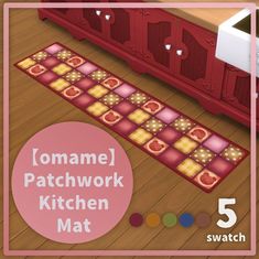 an image of a kitchen mat with the words romane patchwork kitchen mat on it