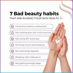 ❌Stop doing this 7 bad beauty habits❌ Don’t we all have a skincare routine that we think is perfect? Or even if we don’t have one, we think we are doing just fine. But guess what, there are some mistakes that we all are guilty of. Which one do you think is the most harmful?  If you would like us to help you restore the health of your skin:  ☎️ Book your appointment at 914-948-1989 📍 150 Grand St. 5th Floor Suite 500, White Plains, NY 10601 🌐 www.myskinandself.com Minimalist Skincare, Healthier Alternatives, Beauty Habits, White Plains, Book Your Appointment, Healthy Alternatives, Skin Health, Skincare Routine, Your Skin