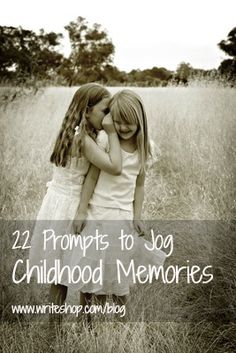 22 Prompts to Jog Childhood Memories ~ It’s good to write down our recollections. As vivid as the moment seems at the time, memories fade. Check out the post for a list of 22 writing prompts that will help you preserve those memories. Memory Prompts, Memoir Writing, Writing Strategies, Personal History, Photo Images, Smash Book, Journal Writing, Journal Prompts, Writing Inspiration